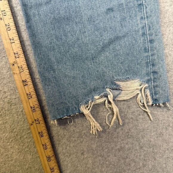 Flying Monkey Womens Size 32 Waist Denim Jeans Blue Distressed Raw Hem NWT - Picture 5 of 7